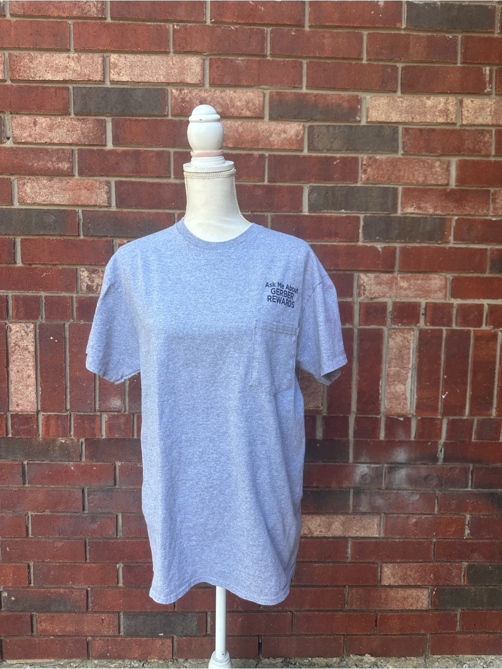 Port and Company Light Heather Gray Short Sleeve Pocket Tee